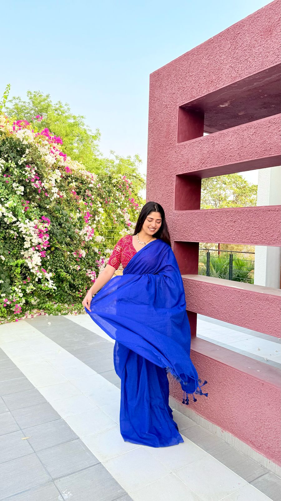 Rangdhaaga Royalblue Cotton Saree